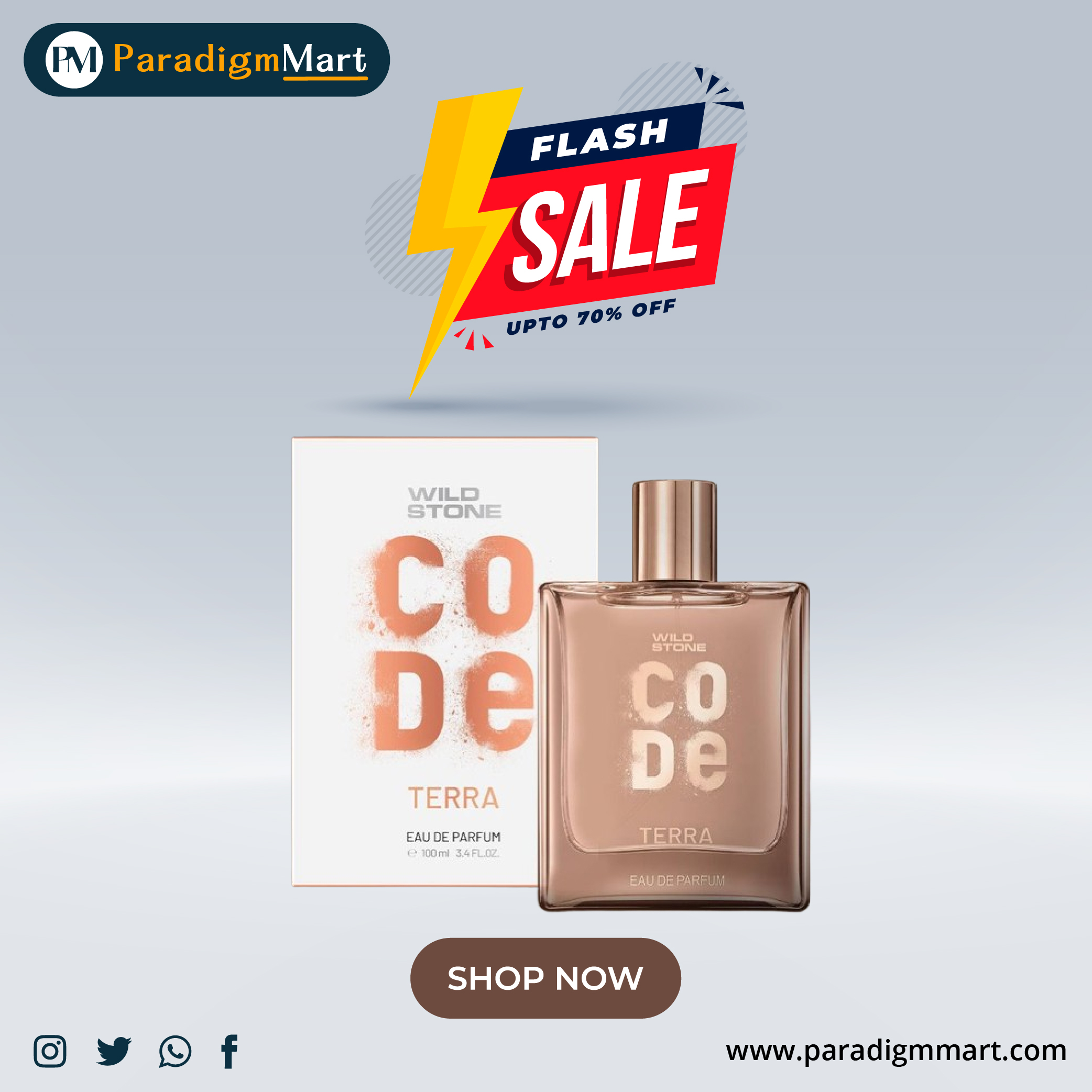 100 ml Wild Stone CODE Terra Eau De Parfum for Men.